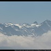 Stubacher Sonnblick (rechts), Granatspitze (links daneben) und Hochfillégg (links) vom Pinzgauer Spaziergang, Kitzbühler Alpen, Österreich