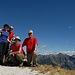 Gipfelfoto auf dem Madone: Jacky, ich, Gill & Neil