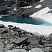 der kleine Gletschersee, eisig auch im August