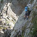 [u Massimo61] durante il passaggio del Salto del Mazza , la paretina di 3 metri con catenella poco stabile ma con buoni appigli sulla roccia