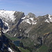 Die Alpsteinkette vom Säntis (links) bis zum Schäfler (rechts)