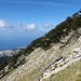 Traversing below Qorres. Antenna hill - with an altitude of 1500 meter -seen far below