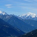 vormittags erleben wir ein fantastisches Panorama vom Täschhorn und Dom bis zum Weiss- und Bishorn