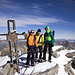 Adi, Tobias und Sven auf dem Gipfel des Rheinwaldhorns (3402m).