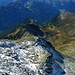 Blick zurück, unten in der Mitte die Reste des Moosstocksees