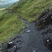 Già in basso si può ben notare la tipica terra grigio-nera di questa montagna.