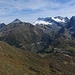 Blick zum Staldhorn, und zu Hopschusee und Simplonpass hinunter;
dahinter Wasenhorn, Monte Leone und Hübschhorn