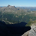 Gipfelpanorama von der Cima de Gagela nach SW: Torent Alto über dem Calancatal, am Horizont die Walliser Alpen