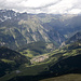 Blick vom Gipfel der Plamorter Spitze (2985m) nach Norden: im Tal der Ort Nauders.