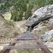 Die Leiter, welche vom Gipfelkreuz der Rigi Hochflue nach Gätterli führt (wobei natürlich nur die ersten Meter via Leiter abgestiegen werden)