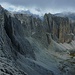 das Val Mont dal´Ega, in der Mitte rechts der Gegenanstieg zur Wasserscharte