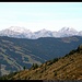 Hochkalter (links), Watzmann und Gr. Hundstod (rechts hintereinander) von der Klammscharte am Pinzgauer Spaziergang, Kitzbühler Alpen, Österreich