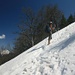 das letztes Stück zum Monte Corno führt über Schnee