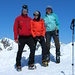Rolf, Claudia und ich auf dem Gipfel des Piz Surgonda (Foto: Gisela Tesmer)