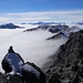 Das Nebelmeer über dem Veltlin geht deutlich höher als dasjenige über dem Vinschgau