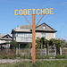 In Советское / Sowjetskoje - Das Ortseingangsschild ist eindeutig: Wir sind in "Советское" und beginnen nun unsere Wanderung.