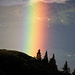 Teleaufnahme eines herrlichen Regenbogens, gesehen von der Gruttenhütte. 
