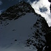 Mutkogel von der nördlichen Scharte (keine Bezeichnung auf der AV-Karte); der Aufstieg erfolgt erst über den Schneehang, dann kletternd über den steilen Nordgrat