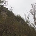 besagte etwa 10-15 Meter hohe Juramauer unter dem Gipfelplateau, der Durchschlupf befindet sich rechts um die Ecke.