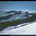 Schwarzenstein (Mitte) und Hornspitzen (rechts davon) vom Waxeggkees, Zillertaler Alpen, Österreich