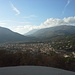 Blick von der Zitadelle von Celano zum ganz breiten Monte Magnola, der immernoch umwölkte Monte Velino wäre heute kein gutes Ziel gewesen