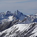 Pfeilspitze und Rotwand, dahinter die Hornbachkette.