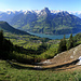 Looking down to Amden and the Walensee from below Obloch