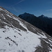 beim Sbstieg: rechts im Hintergrund der Triglav (2864m), höchster Berg der Julier