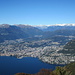 Blick über Lugano und den Monte Ceneri nach Norden