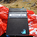 Das Gipfelbuch, in einer roten Tüte, ist aus dem Jahr 2013 und hat noch viel Platz.