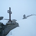 Gipfelkreuz mit Cyrills Steinmann<br />(Nachtrag: In Gedenken an Cyrill und Tanja)