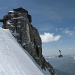 Nochmals ein Blick zur Bergstation Aiguille du Midi..links im Bild die Spuren einiger Steilwandfahrer.