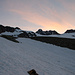 Sonnenaufgang am Gletscher.