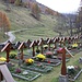 <b>Cimitero di Bosco Gurin nel giorno di Tutti i Santi.<br />Dopo Ognissanti le belle croci in legno sono sostituite con semplici croci invernali. Soltanto quando l'ultima neve si scioglierà, torneranno le croci belle.</b>