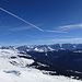 Blick in die Davoser Berge - im Vordergrund ist der oberste Schlepplift des Skigebiets Hochwang zu sehen