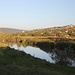 Orheiul Vechi - Ausblick über den Fluss Răut auf das morgendliche Trebujeni.
