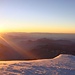 bei Sonnenaufgang auf dem Weg zur Zumsteinspitze