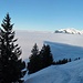 Das ganze Flachland liegt unter einer dicken Nebeldecke (Blick nach Nordwesten zur Linthebene)