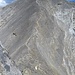 Aufstieg durch die Wand vom False Peak mit Blick zum Hauptgipfel.