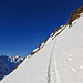 Steil gehts hoch zum Gipfel Nr. 2. Rossbodenstock - P.2743 - Pazolastock im Hintergrund