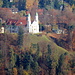 Blick zur Kalvarienbergkirche über Bad Tölz