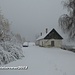 Es schneit in dichten Flocken beim Start bei der Kristallstube