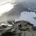 Beim Abstieg vom Gipfel - oben in der Bildmitte die Erzherzog-Johann-Hütte