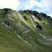 Der West- und Südgrat des Guntenkopfs. Der Abstieg in den Obersehrensattel erfolgt über den Westgrat.