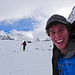 Ein blaues Loch über dem Breithorn animiert Nick zum smile.