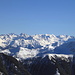 Die Silvrettagipfel reihen sich über der Skitouren- und Schneeschuharena des Prättigaus auf