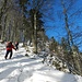 noch einmal steiler wird's - und die Schneehöhe weiter zunehmend
