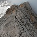 "Klettersteig" vor dem Gipfel