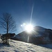 Die Sonne kommt über dem Rauschkogel zum Vorschein