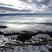 ... mit Tiefblick zum Hinteren Hofbergli - und übers stimmungsvolle Nebelmeer zu den Alpen